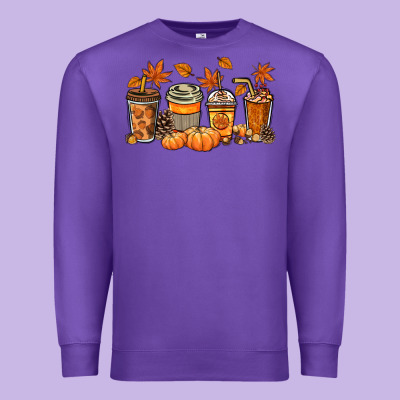 Fall Coffee Cups Premium Sweatshirt Designed By Nancycooperartshop