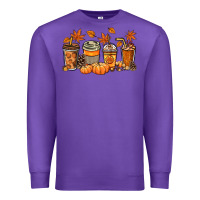 Purple Fall coffee cups Premium Sweatshirt - NancyCooperArtShop