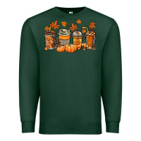 Sports Green Fall coffee cups Premium Sweatshirt - NancyCooperArtShop