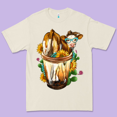 Simmental Cow Bobba Cup Premium Tee Designed By Fadigitalartstudio
