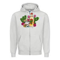 Dove Grey mexican tequila gnomes guitar roses cactus serape Zipper Hoodie - Artiststas