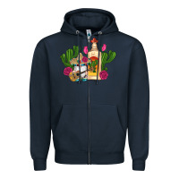 Navy mexican tequila gnomes guitar roses cactus serape Zipper Hoodie - Artiststas