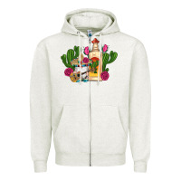 Oatmeal Heather mexican tequila gnomes guitar roses cactus serape Zipper Hoodie - Artiststas