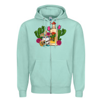 Seafoam mexican tequila gnomes guitar roses cactus serape Zipper Hoodie - Artiststas