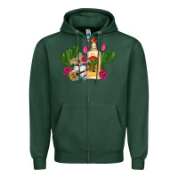 Sports Green mexican tequila gnomes guitar roses cactus serape Zipper Hoodie - Artiststas