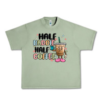 Oil Green half baddie half coffee Urban Heavy Tee - MaliasSmallBusiness