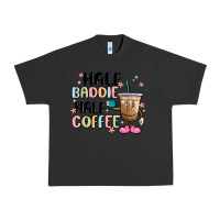 Pigment Black half baddie half coffee Urban Heavy Tee - MaliasSmallBusiness