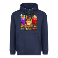 Navy hallothanksmas teacher Heavyweight Hoodie - texasbilliewilder