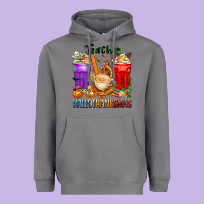 Hallothanksmas Teacher Heavyweight Hoodie Designed By Texasbilliewilder