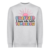 Heather Grey unafraid i know who holds tomorrow Heavyweight Sweatshirt - MaliasSmallBusiness
