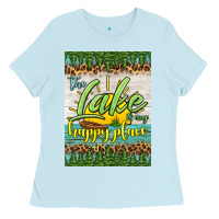 Baby Blue the lake is my happy place air freshener Ladies Tee - HRA Design Shop