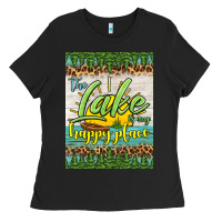 Black the lake is my happy place air freshener Ladies Tee - HRA Design Shop