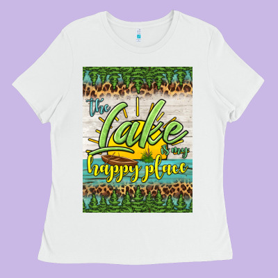 The Lake Is My Happy Place Air Freshener Ladies Tee Designed By Hra Design Shop