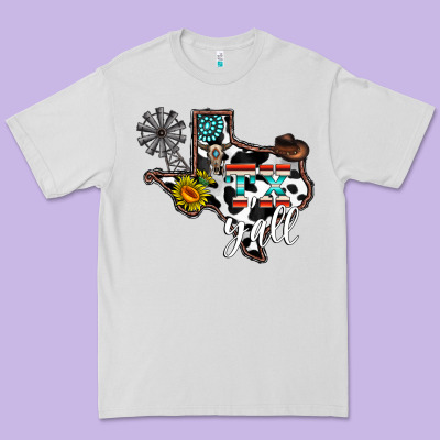 Tx Yall Western Premium Tee Designed By Cowhidedigitalart