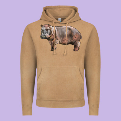 Hippopotamus Vintage Hoodie Designed By Lillyallendesigns