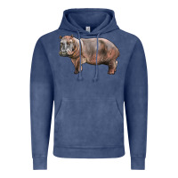 Vintage Denim hippopotamus Vintage Hoodie - LillyAllenDesigns