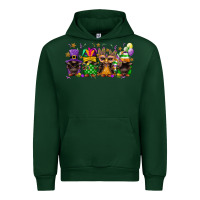 Forest Green Mardi Gras afro gnomies Urban Hoodie - FaDigitalArtStudio