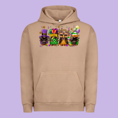 Mardi Gras Afro Gnomies Urban Hoodie Designed By Fadigitalartstudio
