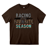 Chocolate Brown racing is my favorite season Heavy Core Tee - CowhideDigitalArt
