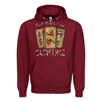 Burgundy dont stop believin christmas Zipper Hoodie - SublimationCraftShop