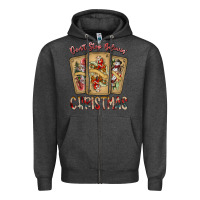 Charcoal Heather dont stop believin christmas Zipper Hoodie - SublimationCraftShop