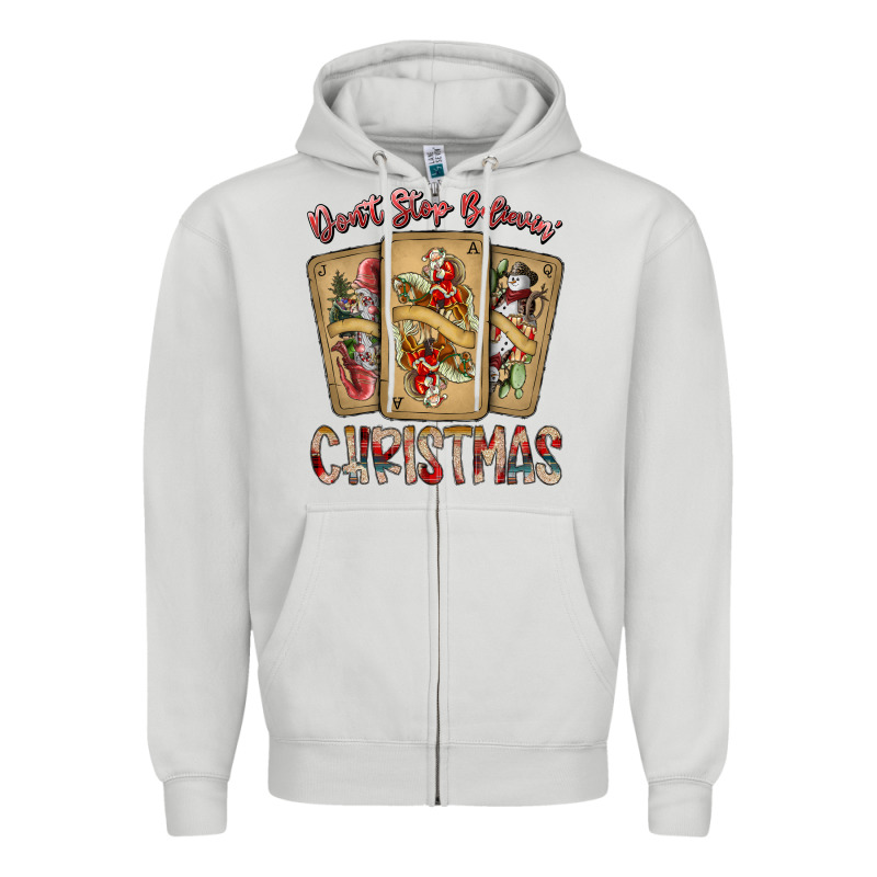 Dont Stop Believin Christmas Zipper Hoodie by SublimationCraftShop | Teevron
