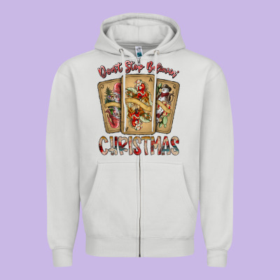 Dont Stop Believin Christmas Zipper Hoodie Designed By Sublimationcraftshop