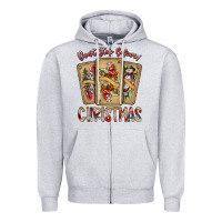 Heather Grey dont stop believin christmas Zipper Hoodie - SublimationCraftShop