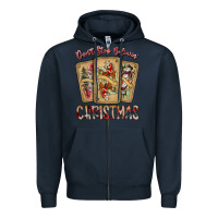 Navy dont stop believin christmas Zipper Hoodie - SublimationCraftShop