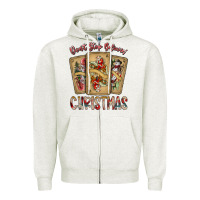 Oatmeal Heather dont stop believin christmas Zipper Hoodie - SublimationCraftShop