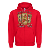 Red dont stop believin christmas Zipper Hoodie - SublimationCraftShop