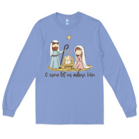 Colony Blue o come let us adore him Long Sleeve Tee - MaliasSmallBusiness