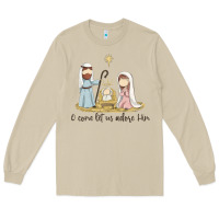 Mushroom o come let us adore him Long Sleeve Tee - MaliasSmallBusiness