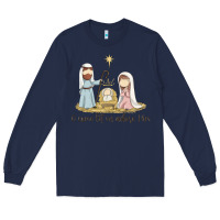 Navy o come let us adore him Long Sleeve Tee - MaliasSmallBusiness
