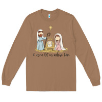 Toasted Coconut o come let us adore him Long Sleeve Tee - MaliasSmallBusiness