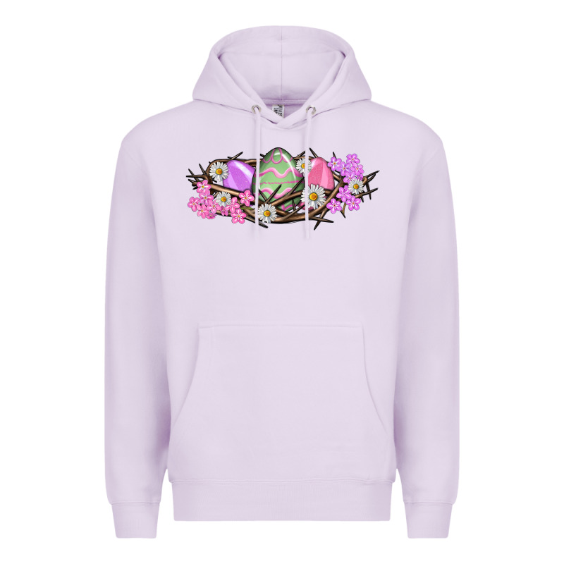 Easter Eggs And Crown Of Thorns Easter Day Premium Hoodie by HowdyJamesFarm | Teevron