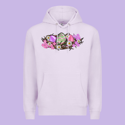 Easter Eggs And Crown Of Thorns Easter Day Premium Hoodie Designed By Howdyjamesfarm