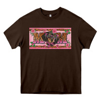 Chocolate Brown danchshund mom license plate template Heavy Core Tee - BarkalooDesign