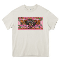 Cream danchshund mom license plate template Heavy Core Tee - BarkalooDesign