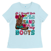 Baby Blue all i brought back with me was some sand in my boots Ladies Tee - HRA Design Shop