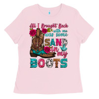 Bubblegum Pink all i brought back with me was some sand in my boots Ladies Tee - HRA Design Shop