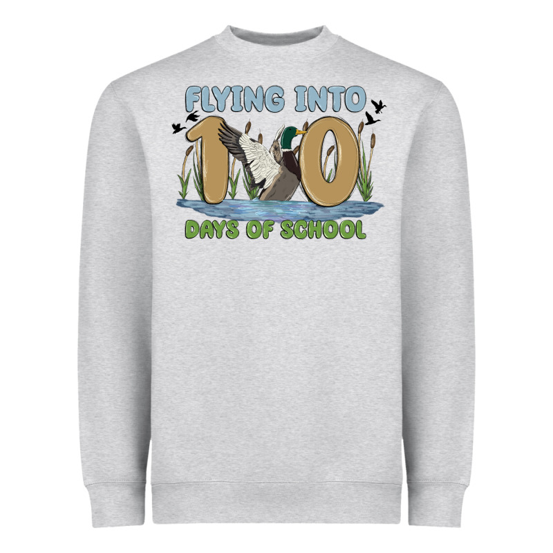 Flying Into 100 Days Of School Heavyweight Sweatshirt by MaliasSmallBusiness | Teevron