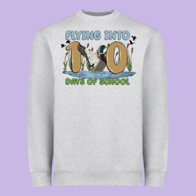 Flying Into 100 Days Of School Heavyweight Sweatshirt Designed By Maliassmallbusiness