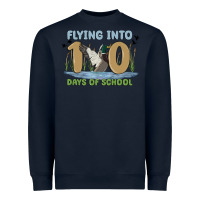 Navy flying into 100 days of school Heavyweight Sweatshirt - MaliasSmallBusiness