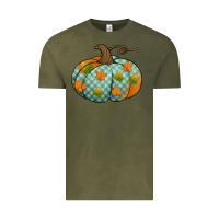 Vintage Olive blue plaid autumn pumpkin Vintage Tee - Jasminsmagicworld