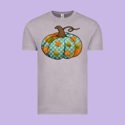 Blue Plaid Autumn Pumpkin Vintage Tee Designed By Jasminsmagicworld
