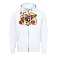 White mexican skull sombrero tequila bottle paper roses Zipper Hoodie - Artiststas