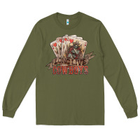 Army Green long live cowboys cards Long Sleeve Tee - NancyCooperArtShop
