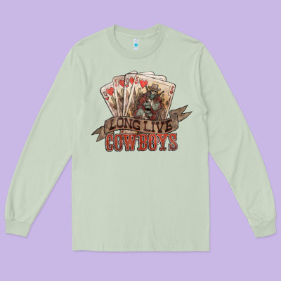 Long Live Cowboys Cards Long Sleeve Tee Designed By Nancycooperartshop