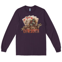 Plum long live cowboys cards Long Sleeve Tee - NancyCooperArtShop